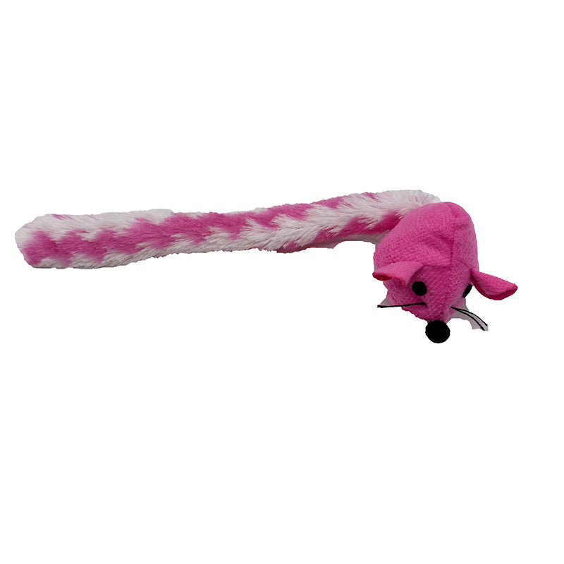 宠物猫玩具毛绒长尾老鼠 逗猫仿真老鼠 猫咪自嗨啃咬玩具宠物用品