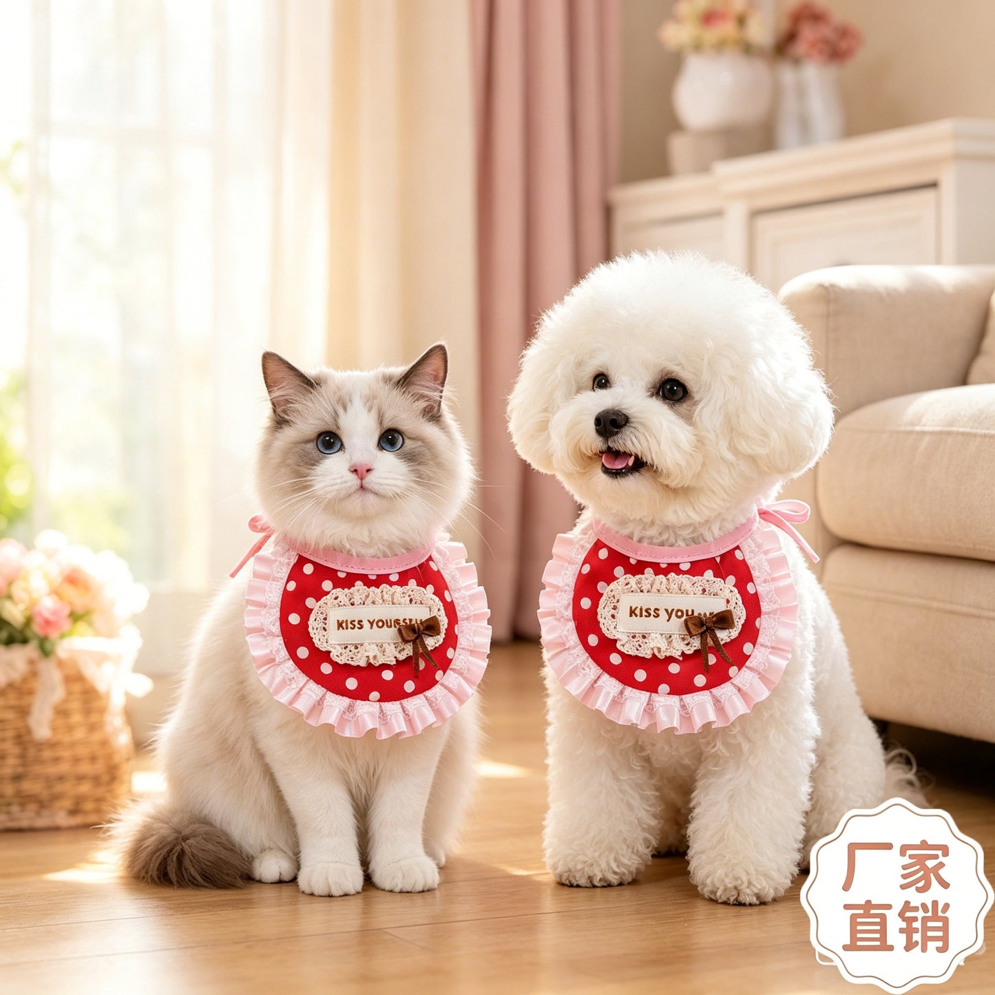 宠物口水巾围脖狗狗猫咪围兜小型犬泰迪比熊口水巾娃娃衣装饰围巾