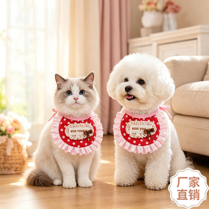 宠物口水巾围脖狗狗猫咪围兜小型犬泰迪比熊口水巾娃娃衣装饰围巾