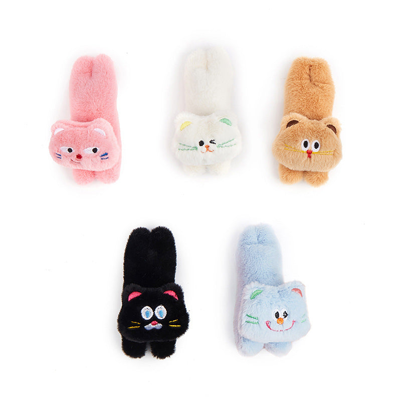 Moo - Embroidered Cartoon Cat Face plush cat toy