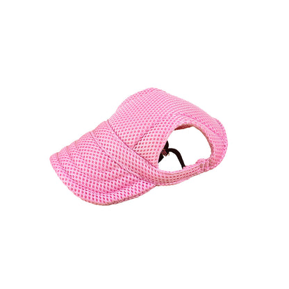 Close-up of Ozzie mesh dog hat showing breathable fabric and adjustable strap