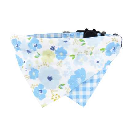 Mokka floral bow tie cat collar laid flat with bow centered
