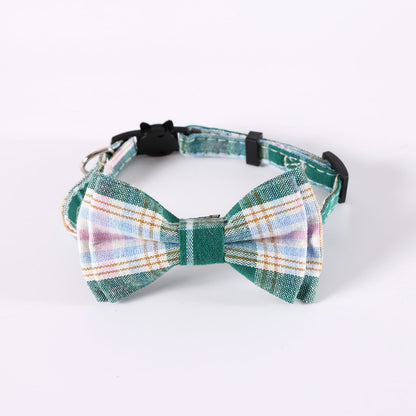 宠物格子英伦风蝴蝶结领带套装项圈防窒息猫咪狗可调节绅士项圈
