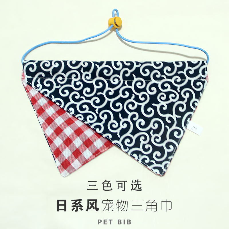 宠物口水巾可调节双面狗狗日系和风三角巾口水围兜配饰可小量定制