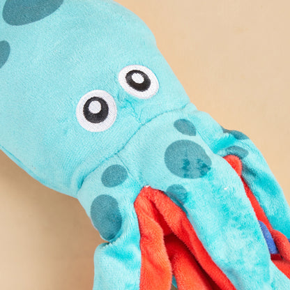 Petkin Octopus Dog Toy with visible suction cup base on white surface