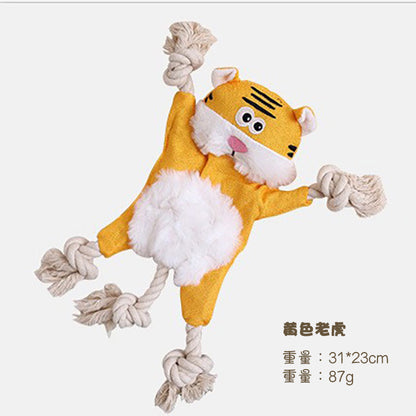 响纸玩具热销动物造型宠物用品棉绳玩具发声玩具咬绳狗玩具批发现
