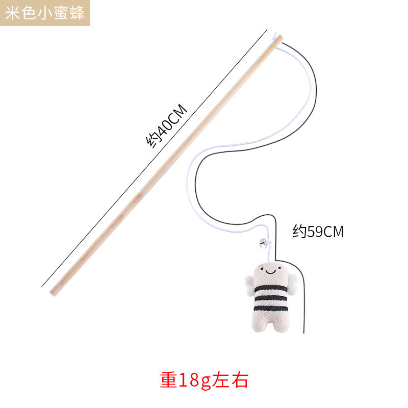 Moo - Plush Character Wand Cat Toy