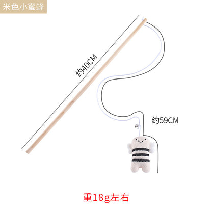 Moo - Plush Character Wand Cat Toy