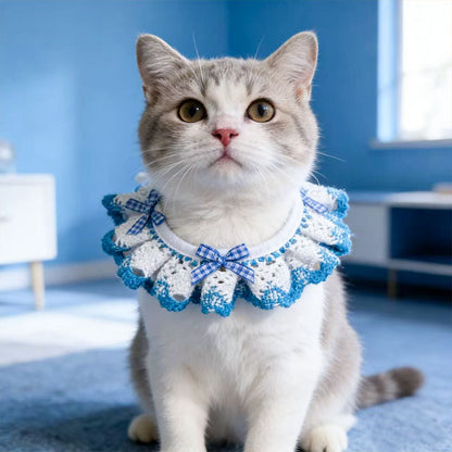 新款小清新猫咪项圈围脖小中型犬狗狗口水巾布偶可爱宠物围兜批发