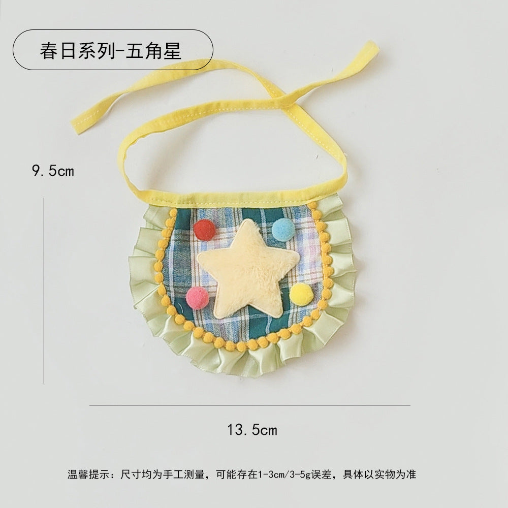 春日系列宠物口水巾可爱甜美狗狗围脖猫咪小围嘴宠物装饰配饰围巾