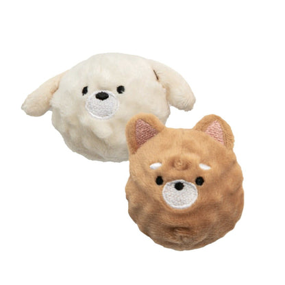 Petkin puppy shaped squeaky dog toy set with multiple colorful puppy toys on white background