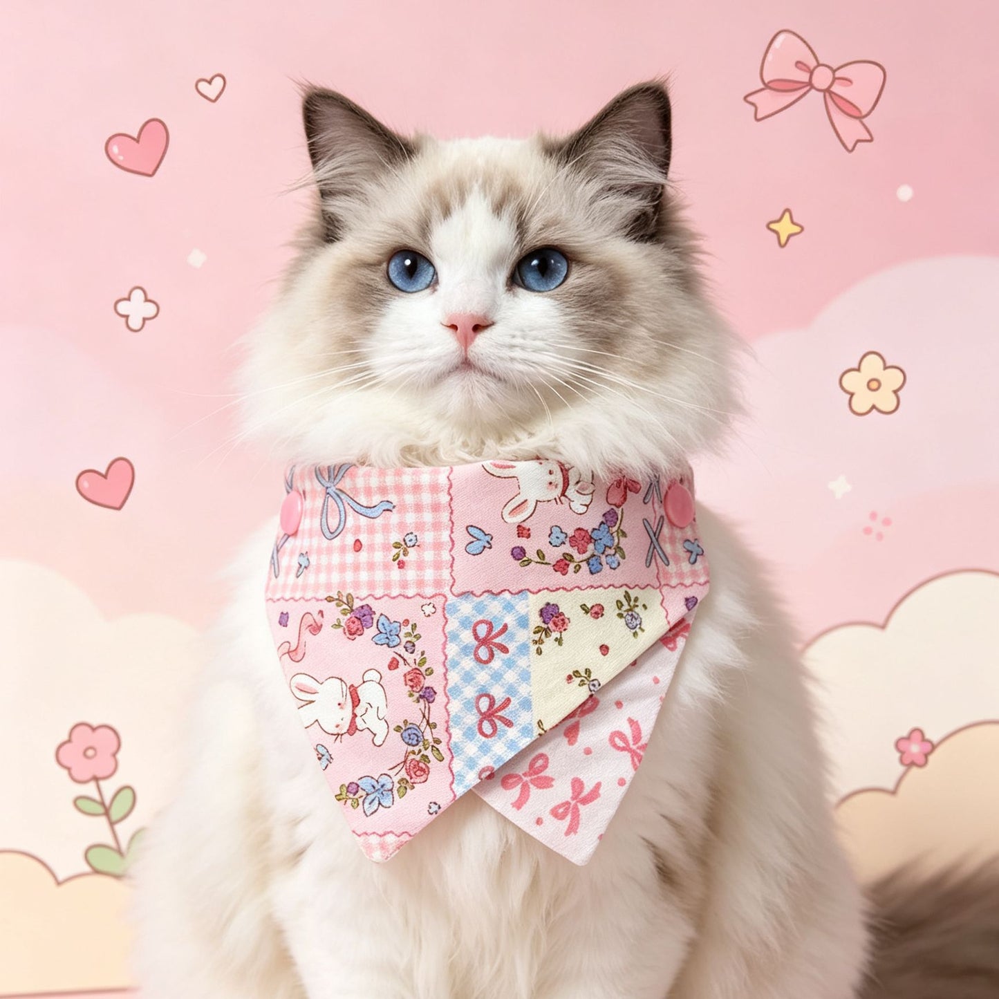 宠物口水巾猫咪卡通蕾丝蝴蝶结宠物围脖小型犬比熊三角巾可爱配饰