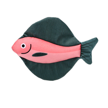 Moo fish cat toy set with three fish toys displayed in a row on white surface