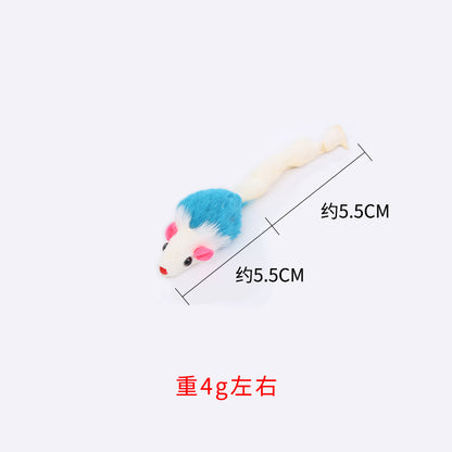 Moo - Mouse Shape with Ribbon Tail Cat Toy