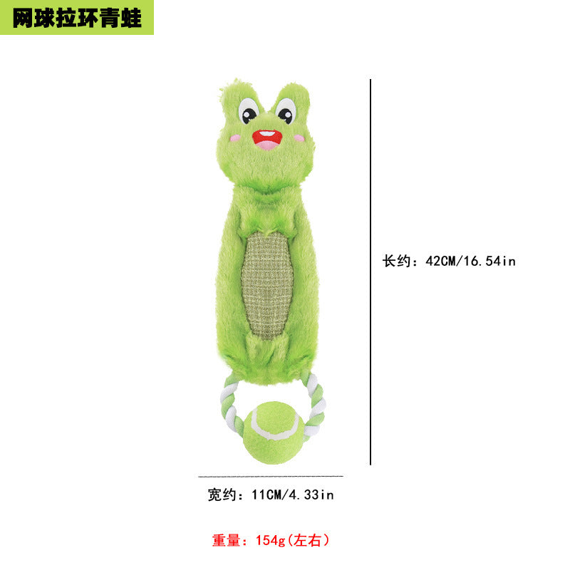 宠物用品工厂跨境专供狗玩具网球拉环可爱动物造型互动狗狗玩具