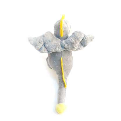 Side view of Petkin Dinosaur Dog Toy highlighting its shape and color details