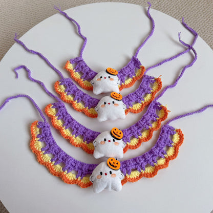 Mokka - Ghost with Jack-o'-Lantern Accent Cat Neckwear