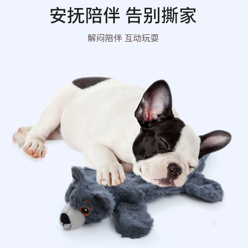 亚马逊爆款宠物玩具毛绒皮壳小狗造型安抚发声自嗨陪伴狗狗玩具