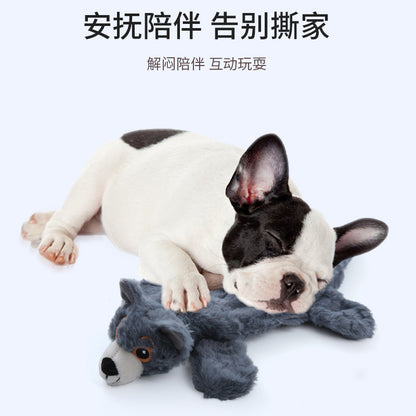 亚马逊爆款宠物玩具毛绒皮壳小狗造型安抚发声自嗨陪伴狗狗玩具