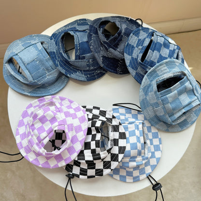 Ozzie -  Denim Plaid Pet Hat