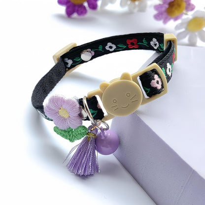 Mokka - Floral Cat Collar