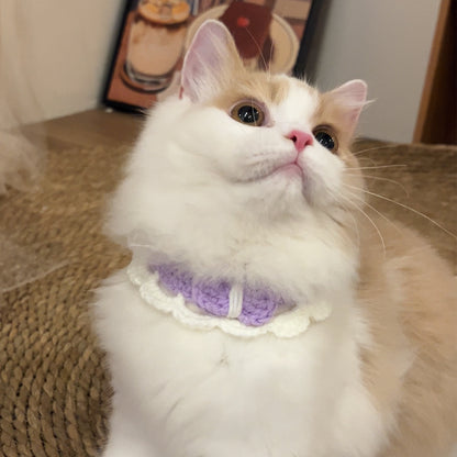 猫咪可爱ins项圈手工钩织围脖小型犬猫咪兔子布偶猫围脖颈圈厂家