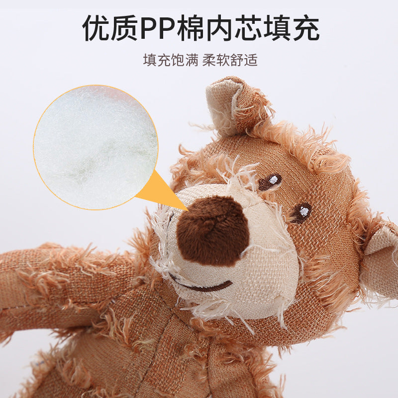 亚马逊爆款毛绒乞丐熊狗玩具互动玩乐可发声磨牙耐啃咬宠物狗玩具