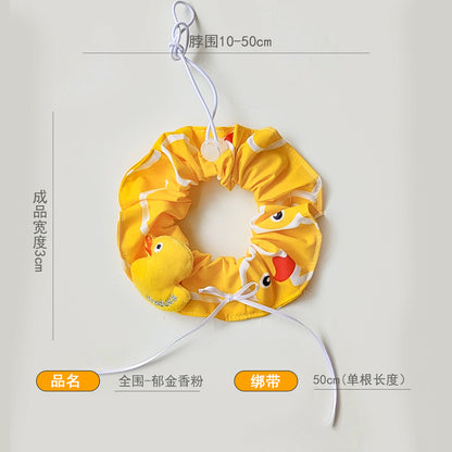 小黄鸭宠物围巾可爱全围猫咪领巾重工可调节围脖棉质宠物饰品围脖