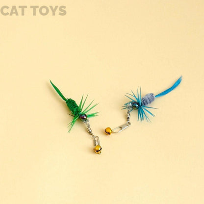 猫玩具小刺虫逗猫棒替换头仿真昆虫羽毛小虫子自嗨解闷逗猫神器
