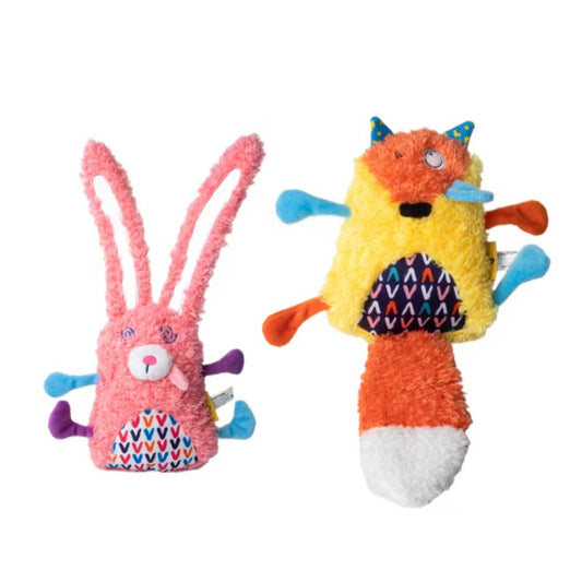 Petkin - Rabbit & Fox Pet Squeaky Toy