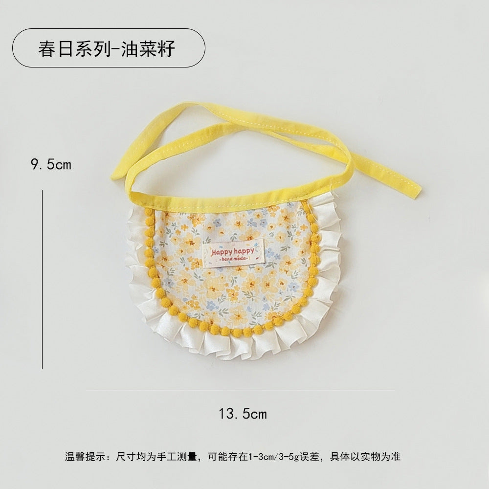 春日系列宠物口水巾可爱甜美狗狗围脖猫咪小围嘴宠物装饰配饰围巾