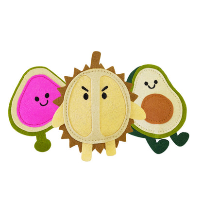 Moo - Stitched-Edge fruit-shaped character cat toy