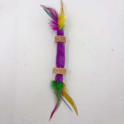 Moo - Plush-Core Double-ended feather stick cat toy