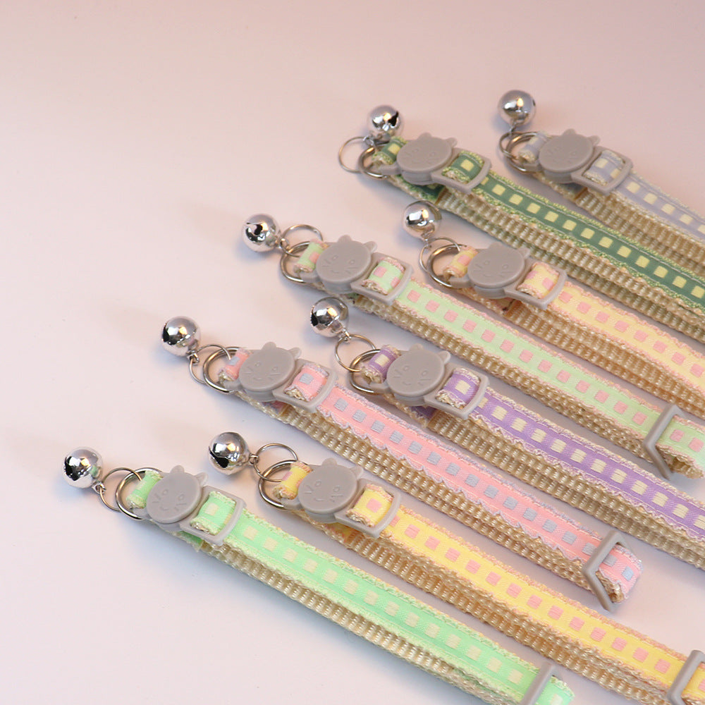Mokka - Square Pattern Cat-Face Buckle Breakaway Cat Collar