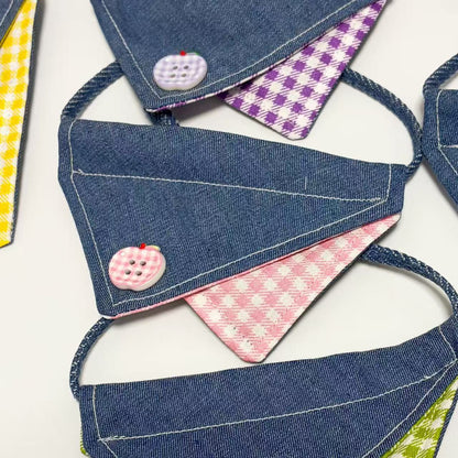 Mokka - Layered Gingham Bandana Pet Neckwear