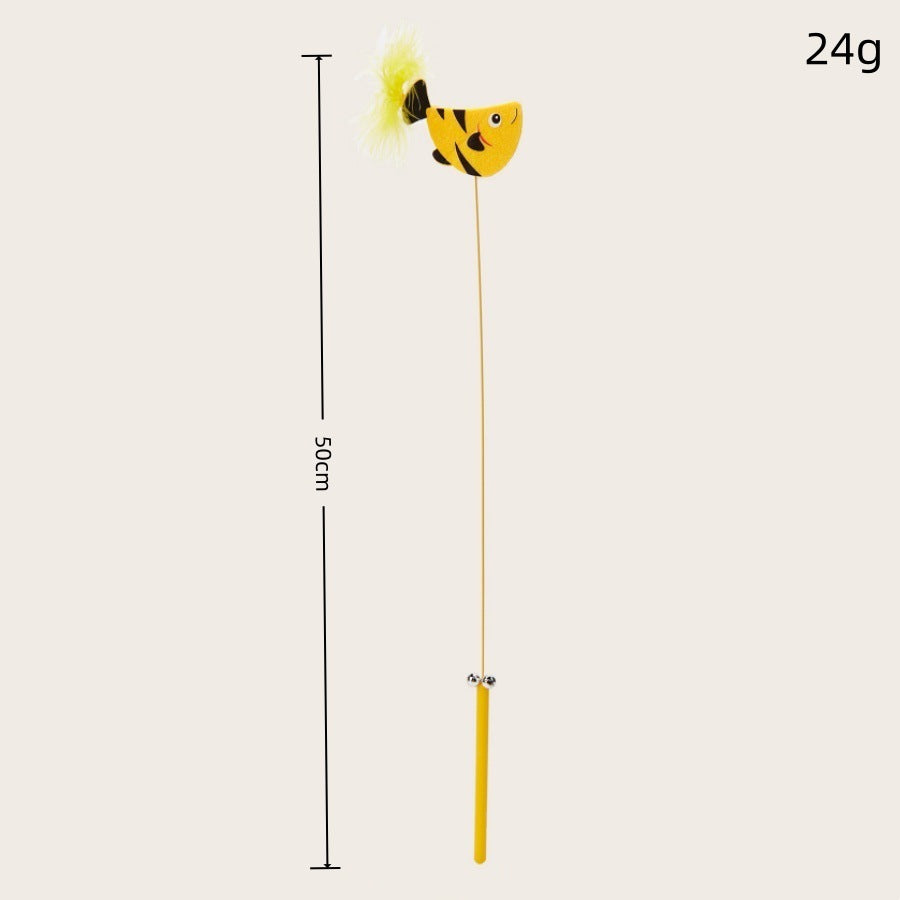 Moo - Fish-and-Feather Cat Wand Toy