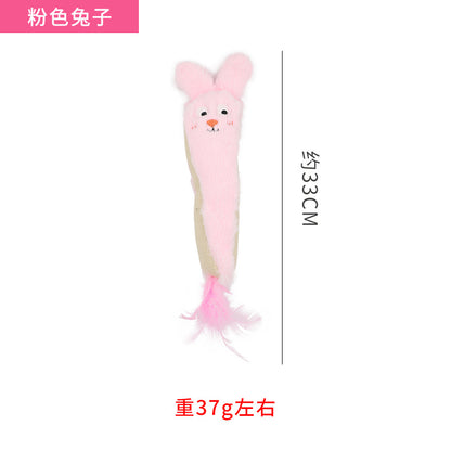 宠物用品批发动物造型抱枕四款毛绒猫咪玩具含猫薄荷猫逗猫棒跨境