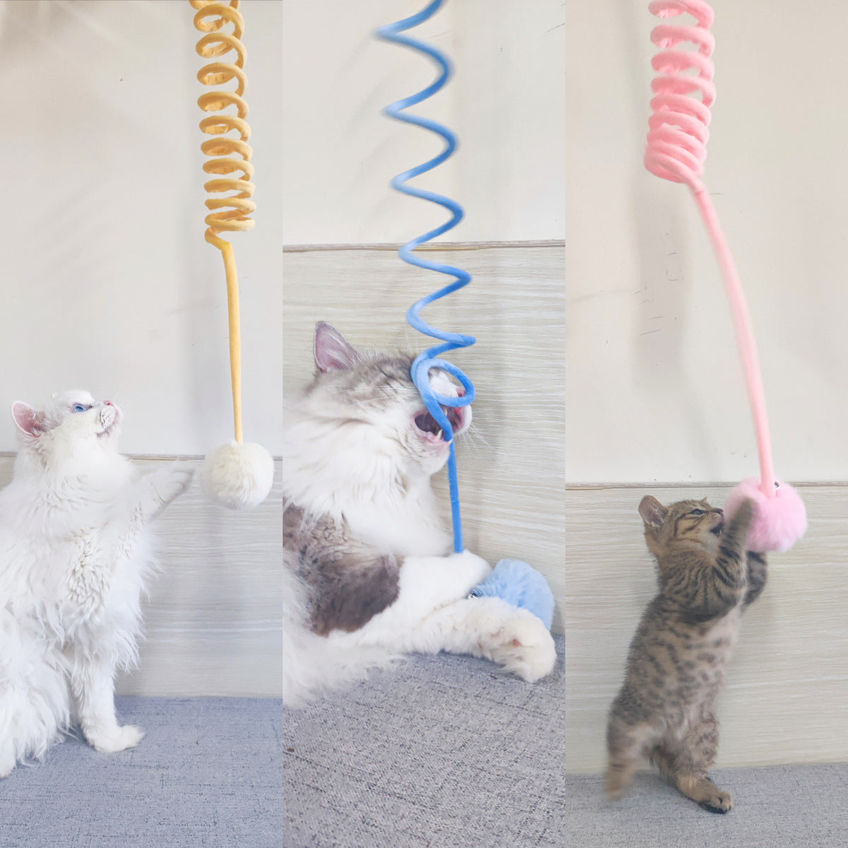 Moo - Coiled Spring and Bell Cat Toy