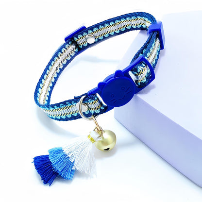 Mokka - Adjustable Cat Collar with Tassel Charm – Lightweight, Colourful & Safe for Everyday Wear