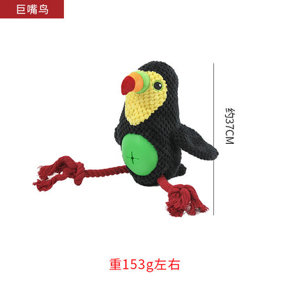 毛绒宠物玩具鹦鹉造型狗内置bb叫耐啃咬发声磨牙互动狗狗耐咬