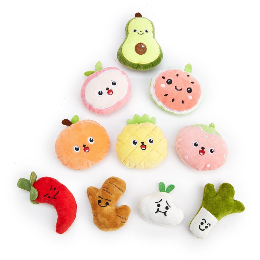 Moo - Stitched Cartoon Faces food-shaped cat toy