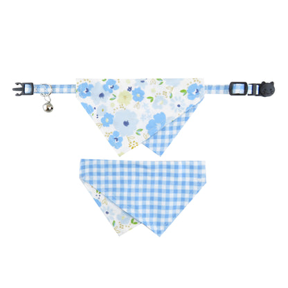 Mokka floral bow tie cat collar with bow tied neatly in center