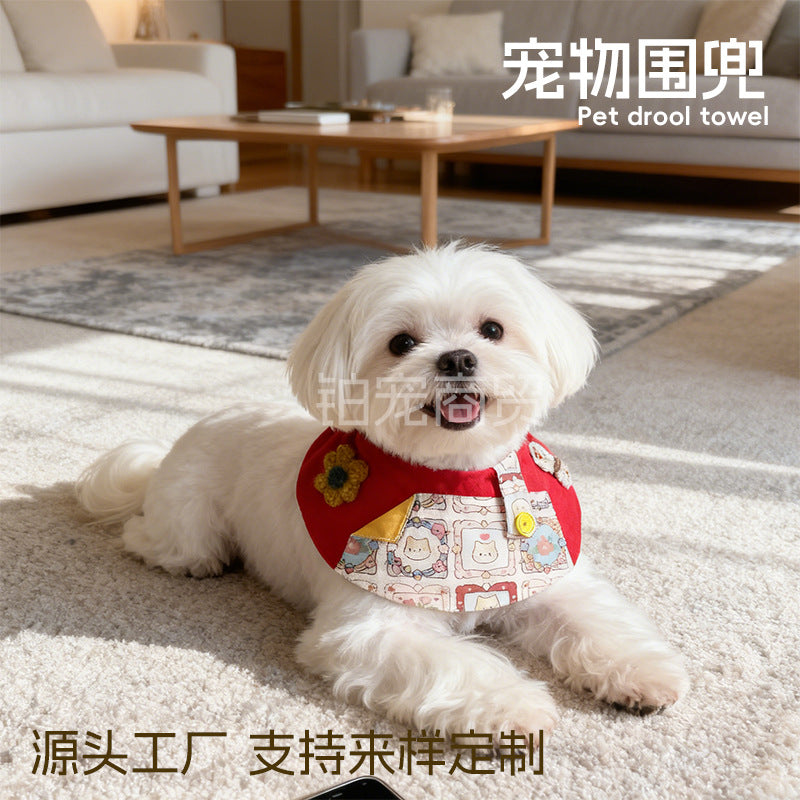 Mokka - Patterned Semicircular Bib Pet Neckwear