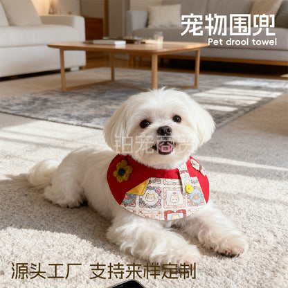 Mokka - Patterned Semicircular Bib Pet Neckwear