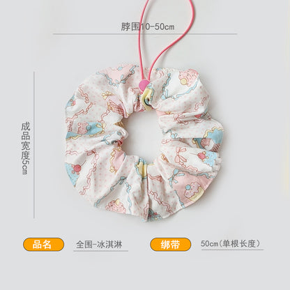 全围棉质清爽宠物卡通围巾布偶约克夏围兜猫咪狗狗碎花口水巾