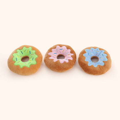 宠物玩具亚马逊爆款毛绒甜甜圈啃咬玩具耐咬磨牙互动狗狗玩具
