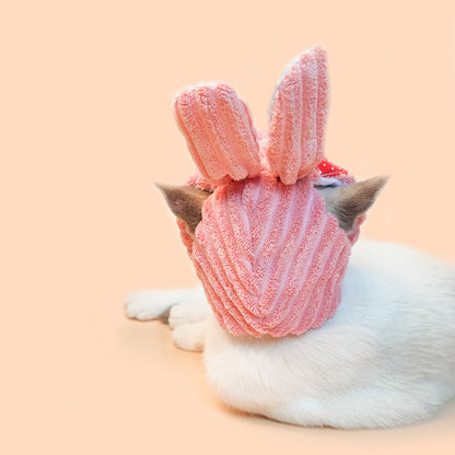 Side view of Ozzie Bunny Pet Decorative Hat highlighting shape and design