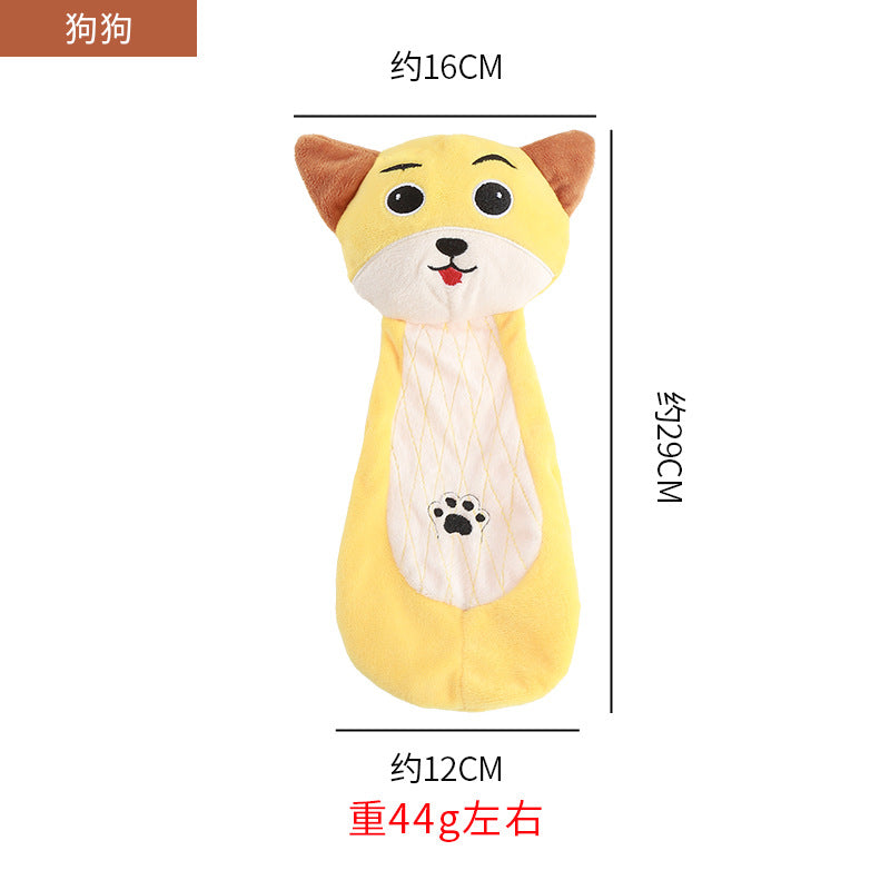 跨境新品可爱卡通动物玩具皮壳响纸耐咬狗玩具bb叫发声自嗨狗玩具