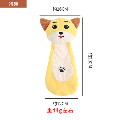 跨境新品可爱卡通动物玩具皮壳响纸耐咬狗玩具bb叫发声自嗨狗玩具