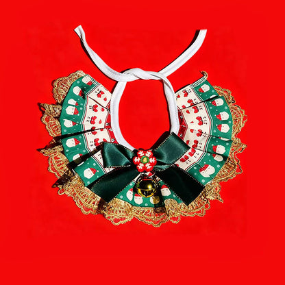 Mokka - Lace-Trimmed Pleated Ruffle Cat Neckwear